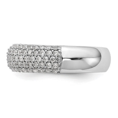 14K Weißgold Ring mit echten Diamanten