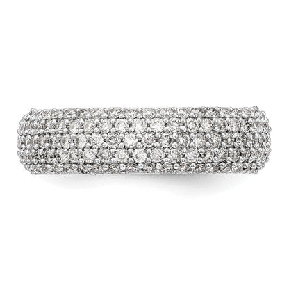 14K Weißgold Ring mit echten Diamanten