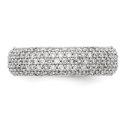 14K Weißgold Ring mit echten Diamanten