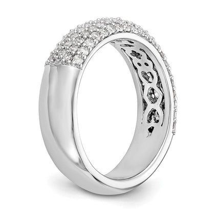 14K Weißgold Ring mit echten Diamanten