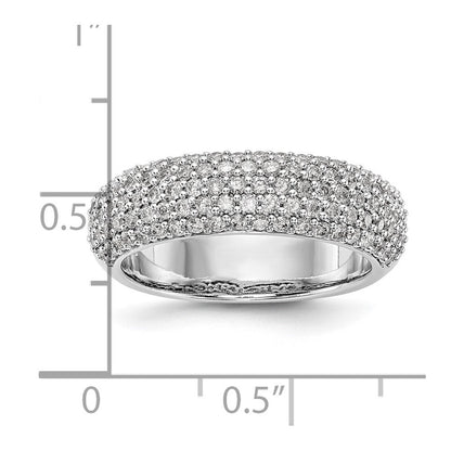 14K Weißgold Ring mit echten Diamanten