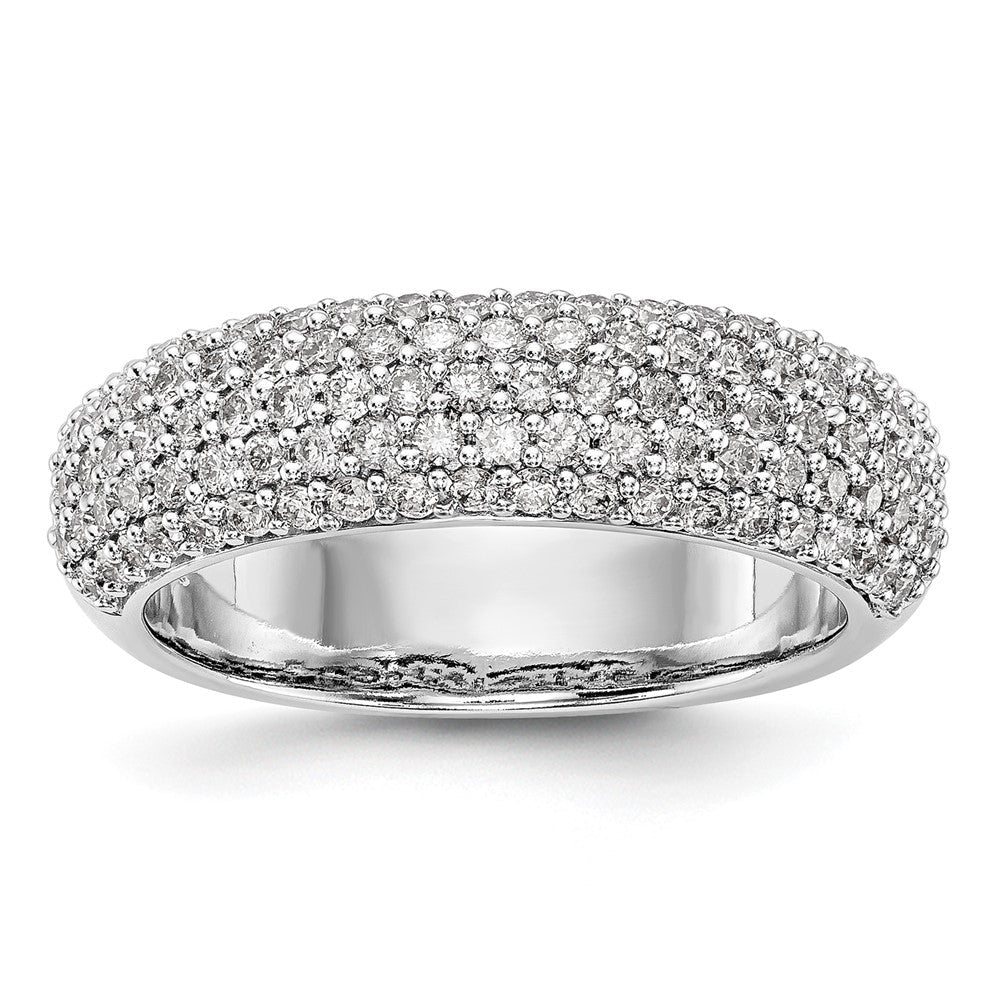 14K Weißgold Ring mit echten Diamanten