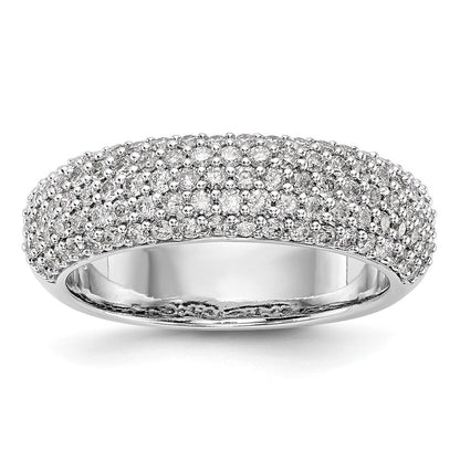 14K Weißgold Ring mit echten Diamanten