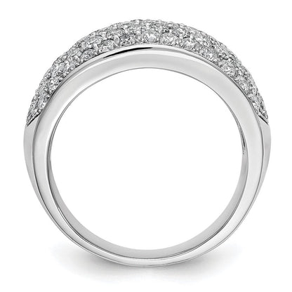 14K Weißgold Ring mit echten Diamanten