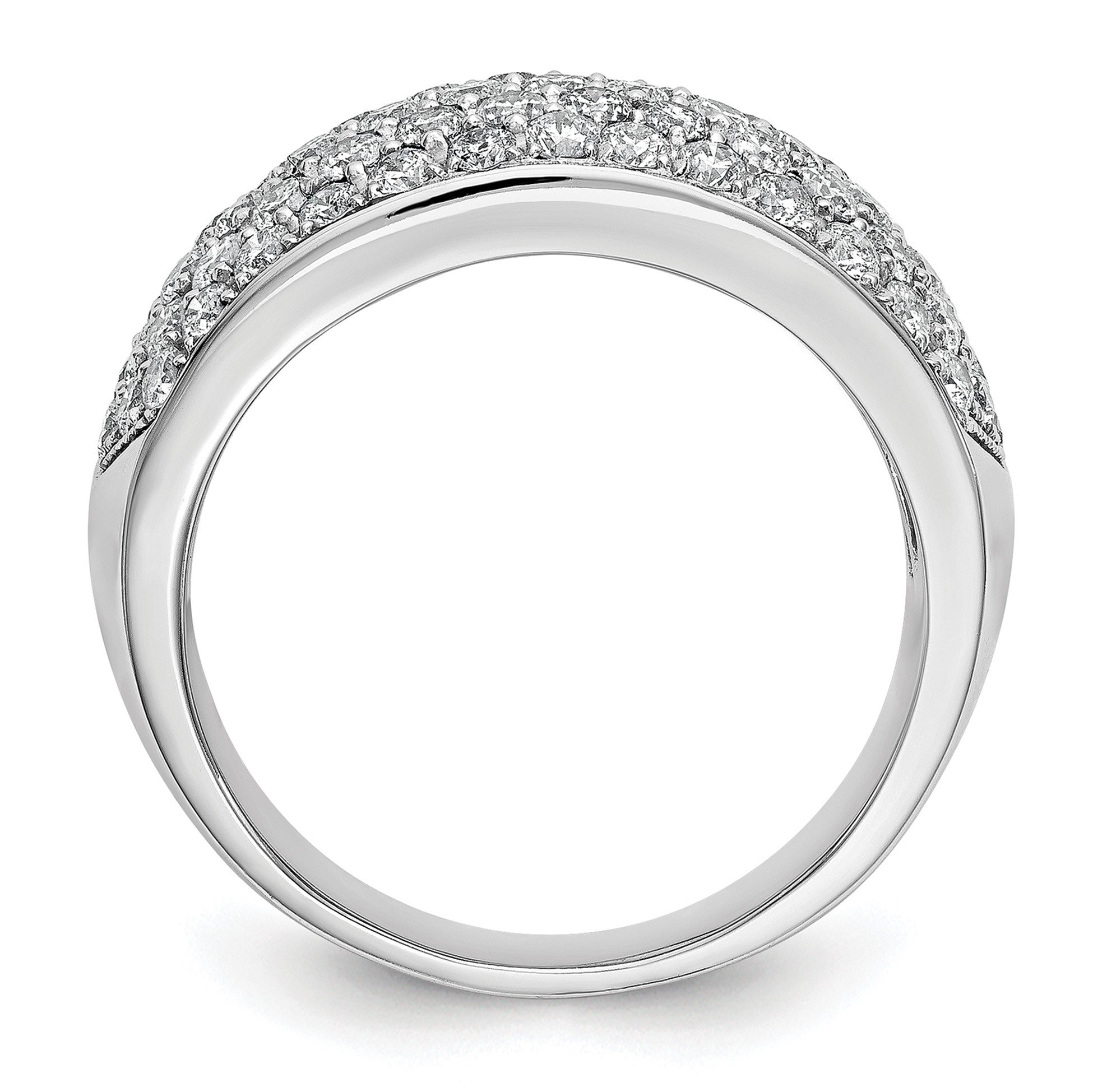14K Weißgold Ring mit echten Diamanten