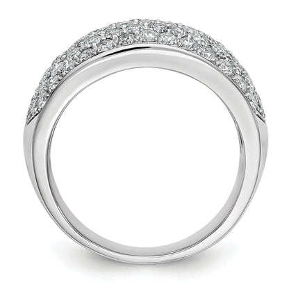 14K Weißgold Ring mit echten Diamanten