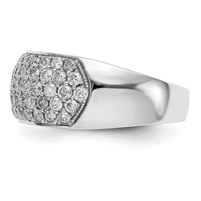 14K Weißgold Ring mit echten Diamanten