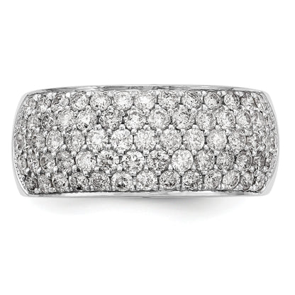14K Weißgold Ring mit echten Diamanten