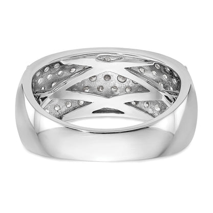 14K Weißgold Ring mit echten Diamanten