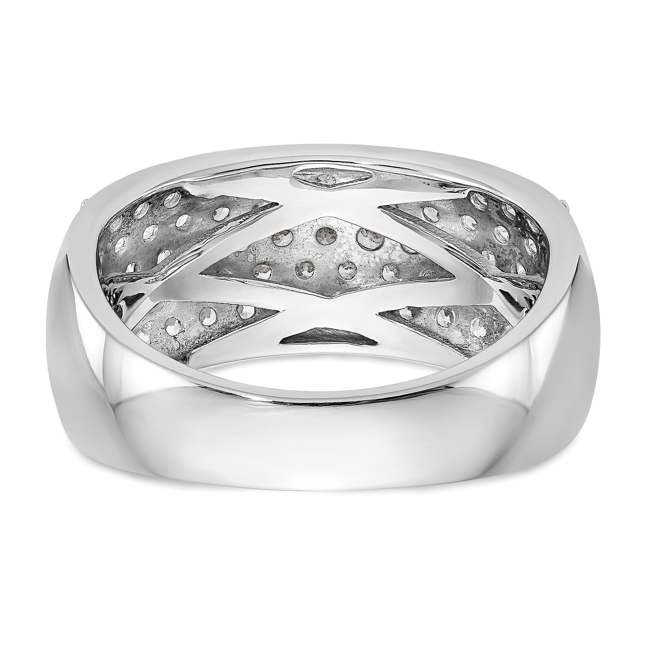 14K Weißgold Ring mit echten Diamanten