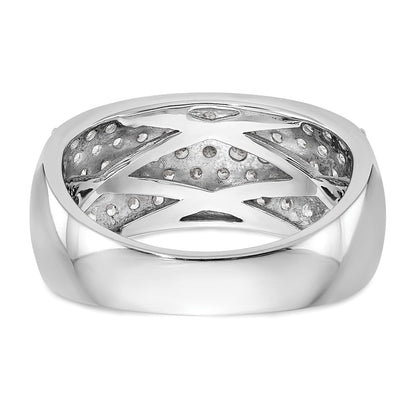 14K Weißgold Ring mit echten Diamanten
