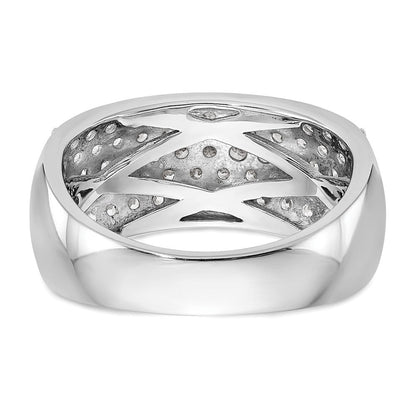 14K Weißgold Ring mit natürlichen Diamanten