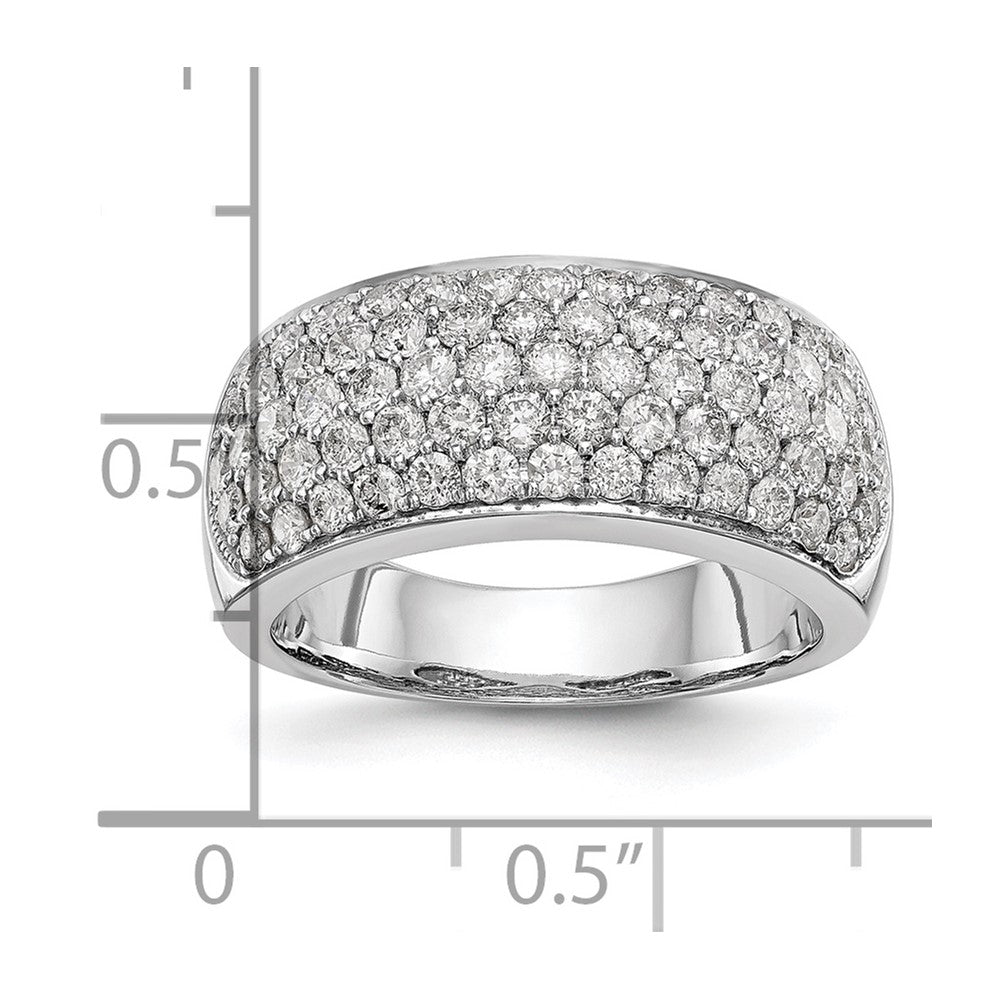 14K Weißgold 1,625 ct. Laborgezüchteter Diamant VS/SI+ G+ Pavé Fashion-Ring