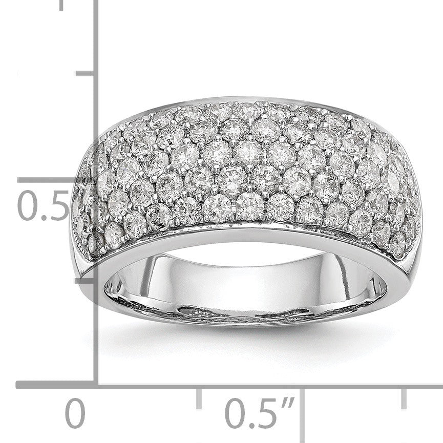 14K Weißgold Ring mit echten Diamanten