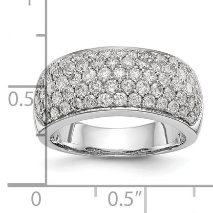 14K Weißgold Ring mit echten Diamanten