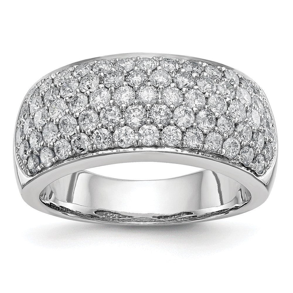 14K Weißgold Ring mit echten Diamanten