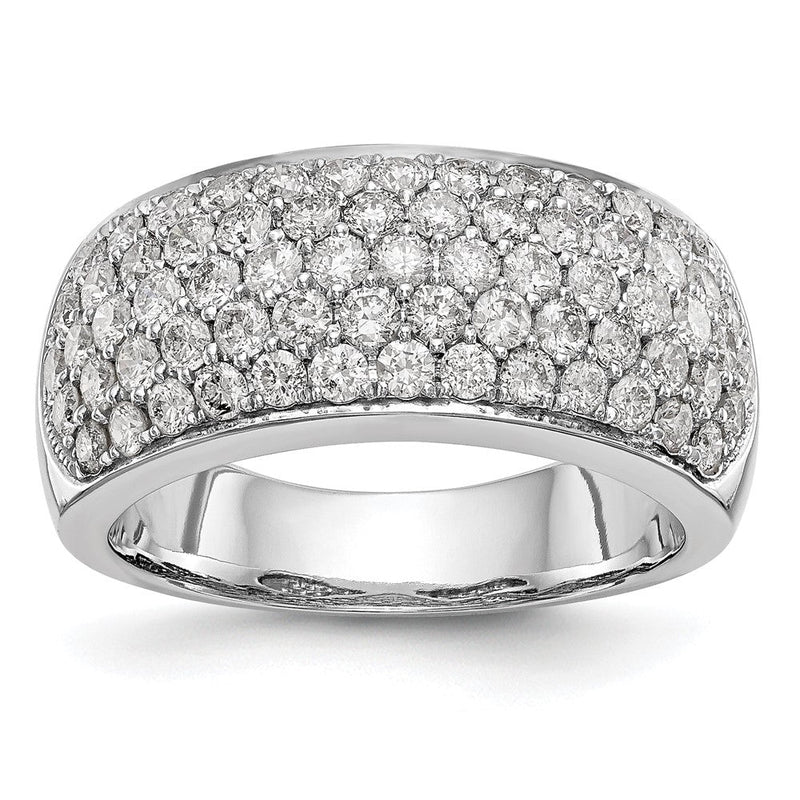 14K Weißgold Ehering mit natürlichen Diamanten, 1,59 ct Gesamtgewicht
