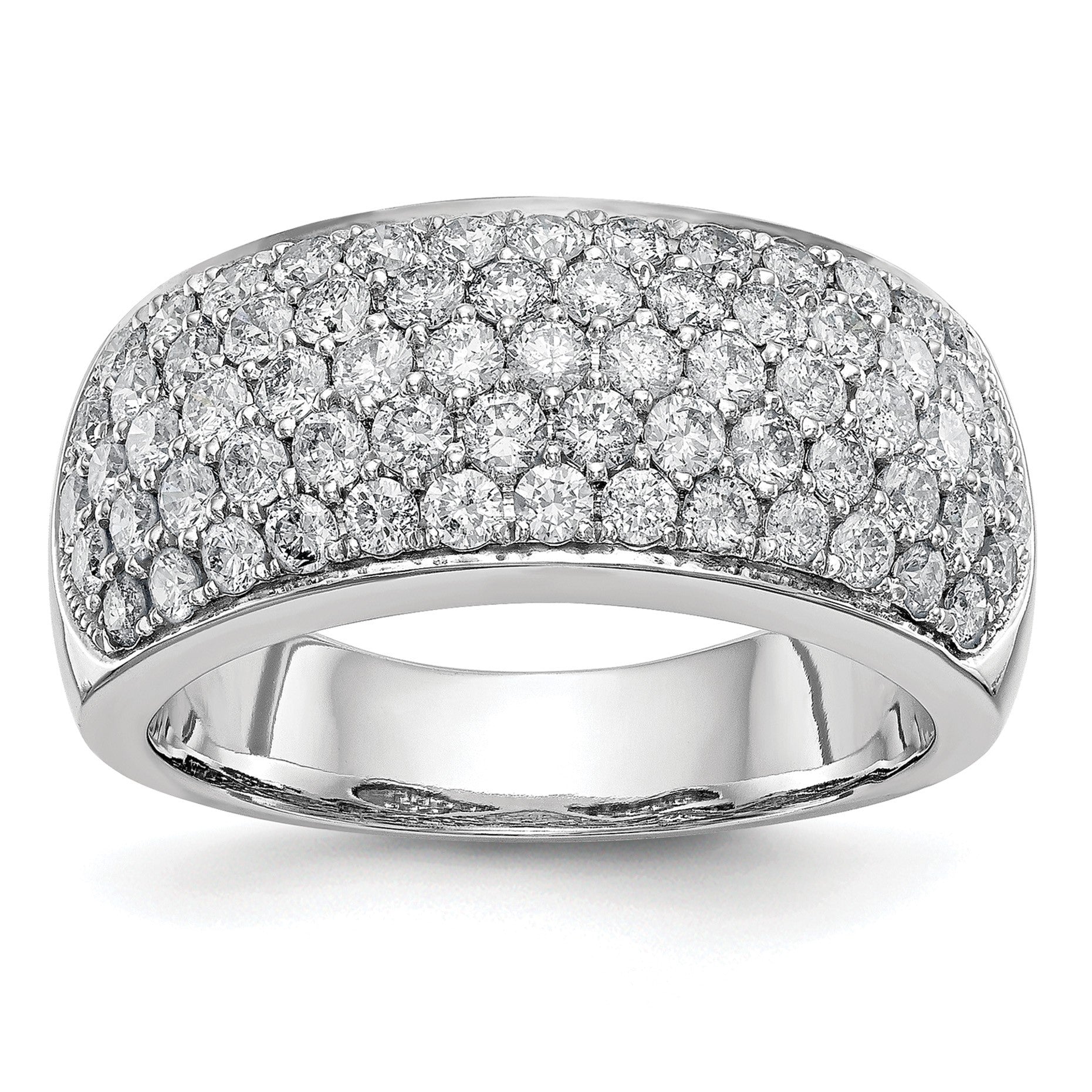 14K Weißgold Ring mit echten Diamanten
