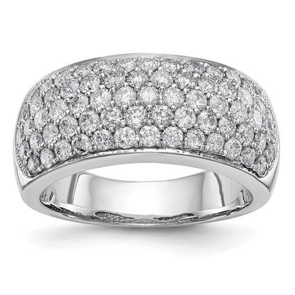 14K Weißgold Ring mit echten Diamanten