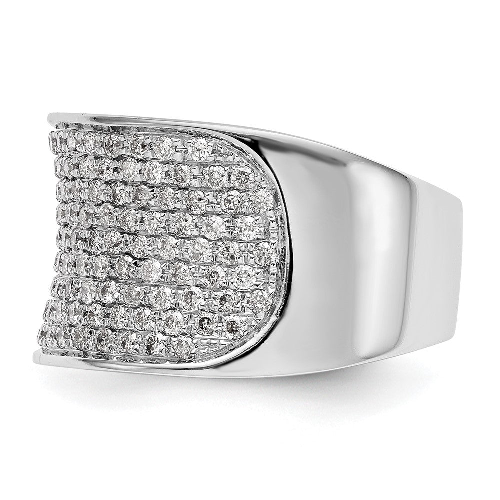 14K Weißgold Ring mit Micro-Pavé-Fassung und 1 ct. Diamanten, komplett besetzt