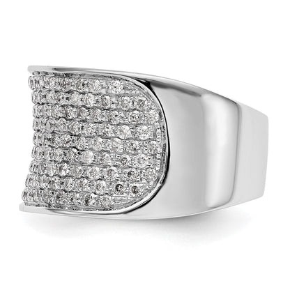 14K Weißgold Ring mit Micro-Pavé-Fassung und 1 ct. Diamanten, komplett besetzt