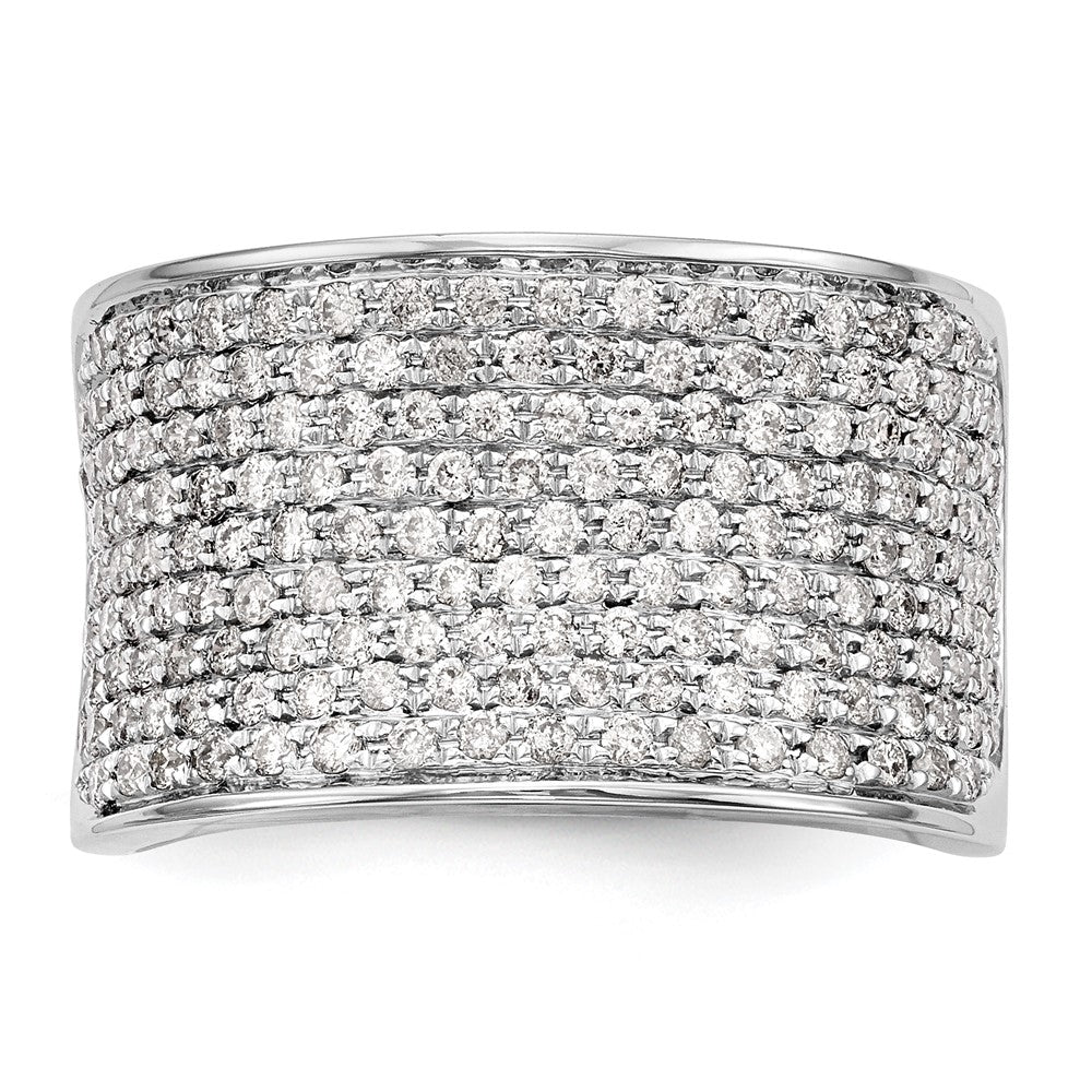14K Weißgold Ehering mit Mikro-Pavé aus natürlichen Diamanten