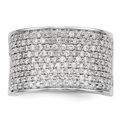 14K Weißgold Ehering mit Mikro-Pavé aus natürlichen Diamanten