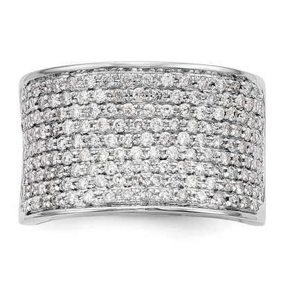 14K Weißgold Ring mit Micro-Pavé-Fassung und 1 ct. Diamanten, komplett besetzt