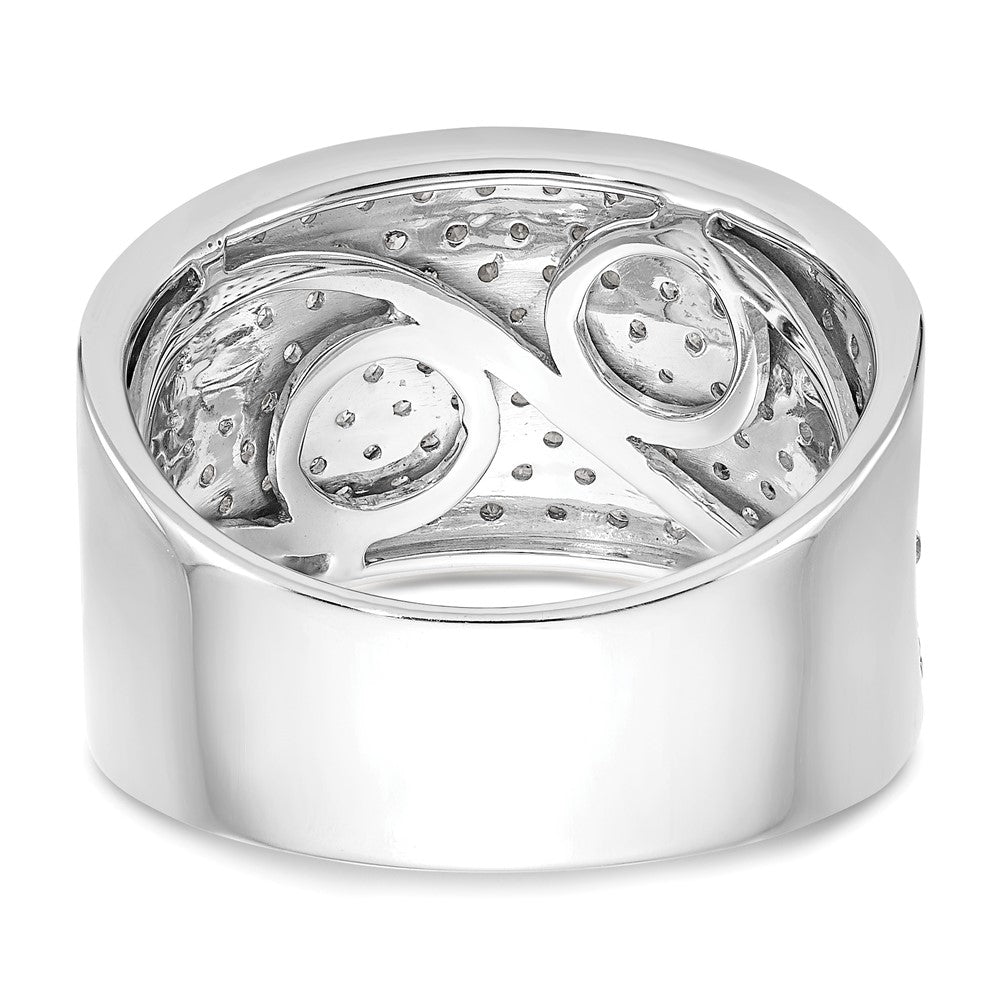 14K Weißgold Ring mit Micro-Pavé-Fassung und 1 ct. Diamanten, komplett besetzt