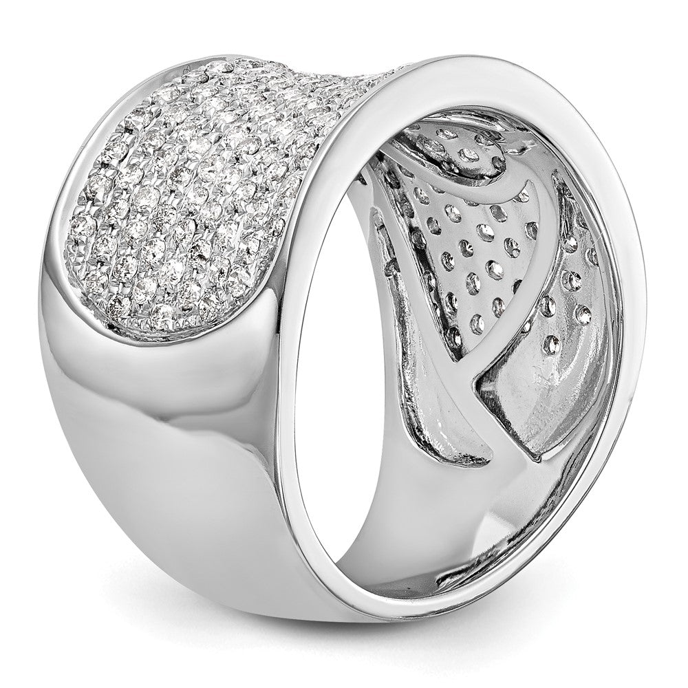 14K Weißgold Ehering mit Mikro-Pavé aus natürlichen Diamanten