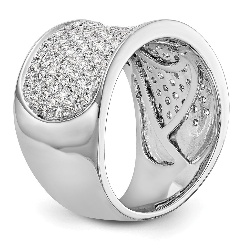 14K Weißgold Ring mit Micro-Pavé-Fassung und 1 ct. Diamanten, komplett besetzt