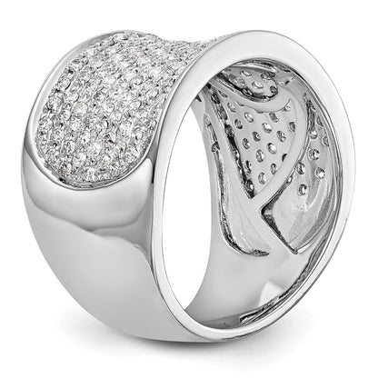 14K Weißgold Ring mit Micro-Pavé-Fassung und 1 ct. Diamanten, komplett besetzt