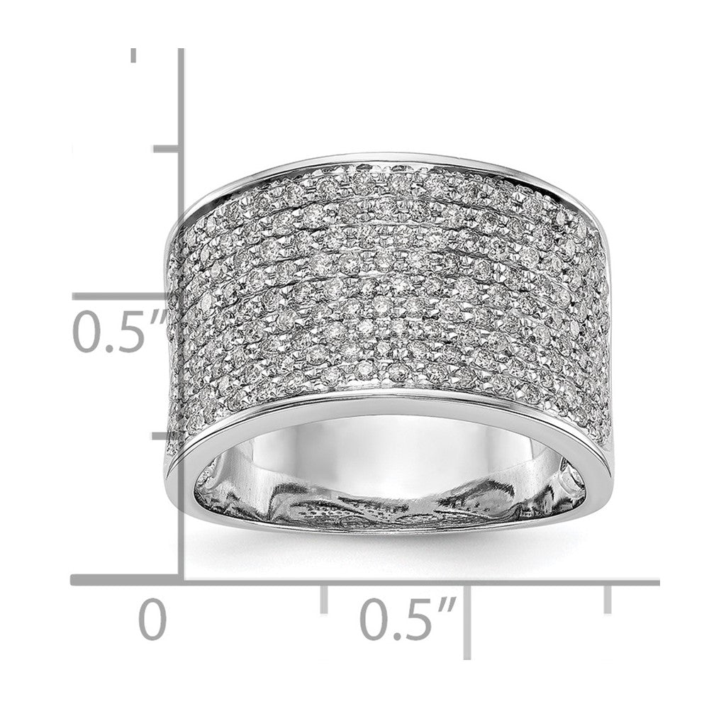 14K Weißgold Ring mit Micro-Pavé-Fassung und 1 ct. Diamanten, komplett besetzt