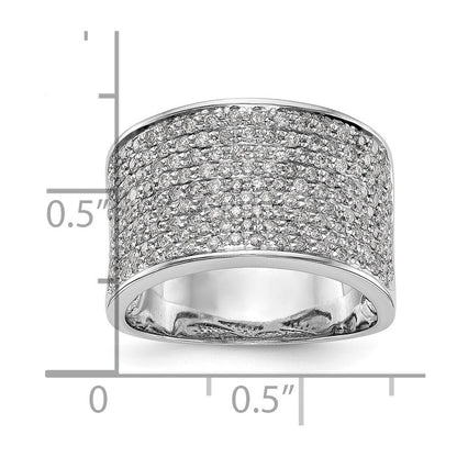 14K Weißgold Ring mit Micro-Pavé-Fassung und 1 ct. Diamanten, komplett besetzt