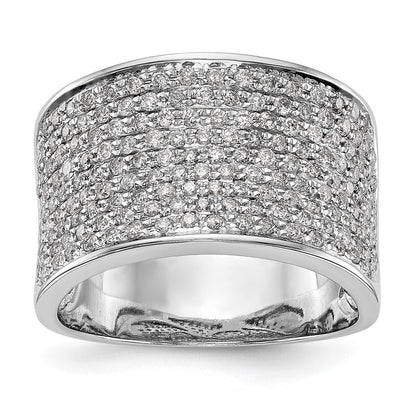 14K Weißgold Ehering mit Mikro-Pavé aus natürlichen Diamanten