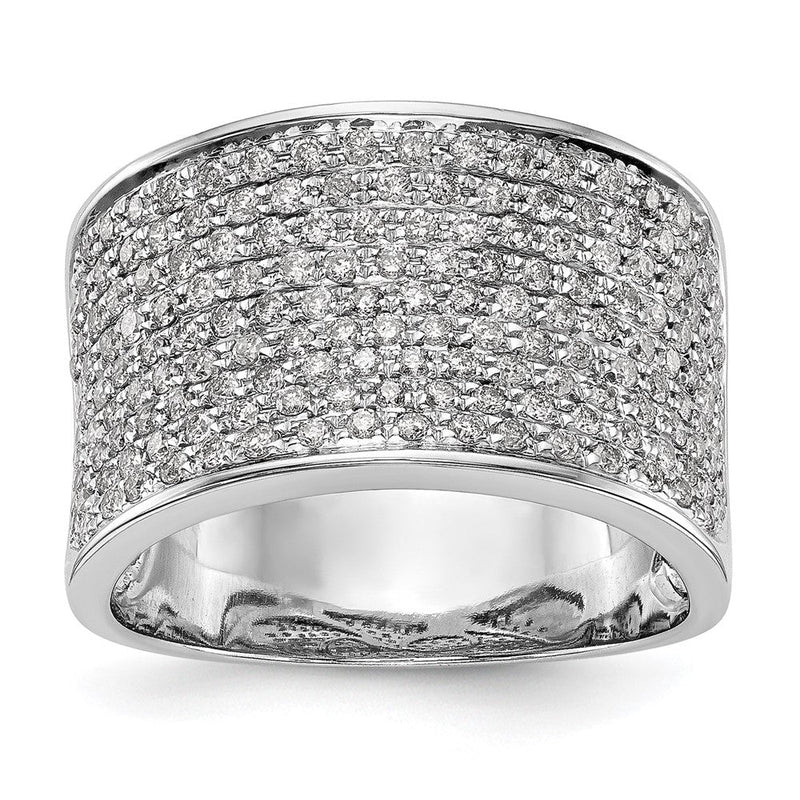 14K Weißgold Ehering mit Mikro-Pavé aus natürlichen Diamanten