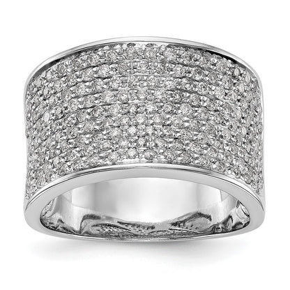 14K Weißgold Ring mit Micro-Pavé-Fassung und 1 ct. Diamanten, komplett besetzt