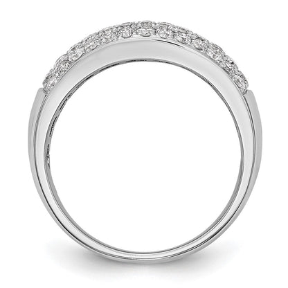 14K Weißgold Ring mit echten Diamanten