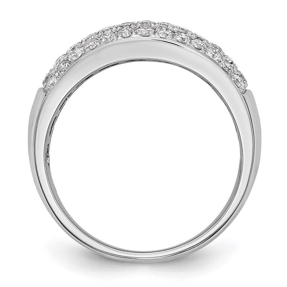 14K Weißgold Ehering mit natürlichen Diamanten 0,961 ct
