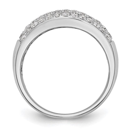 14K Weißgold Ehering mit natürlichen Diamanten 0,961 ct