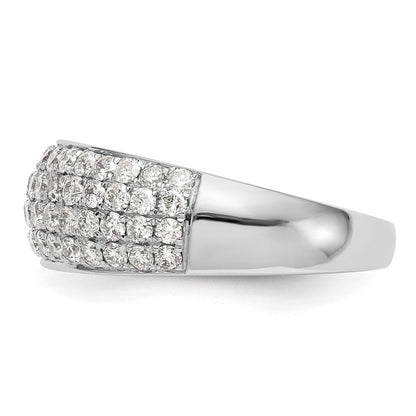 14K Weißgold Ring mit echten Diamanten