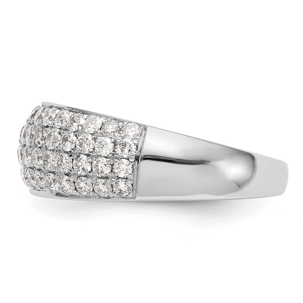 14K Weißgold Ehering mit natürlichen Diamanten 0,961 ct