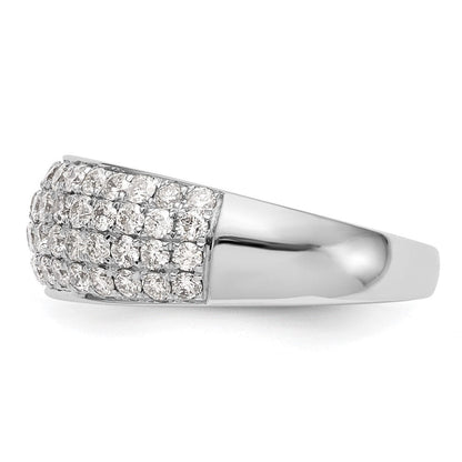 14K Weißgold Ehering mit natürlichen Diamanten 0,961 ct