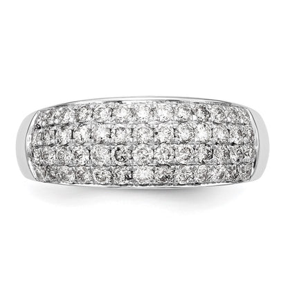 14K Weißgold Ring mit echten Diamanten
