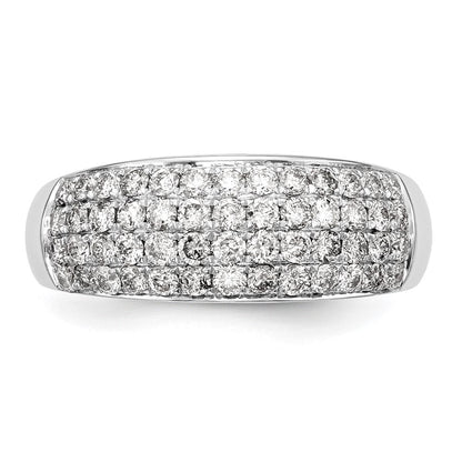 14K Weißgold Ehering mit natürlichen Diamanten 0,961 ct