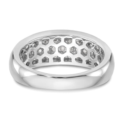 14K Weißgold Ring mit echten Diamanten