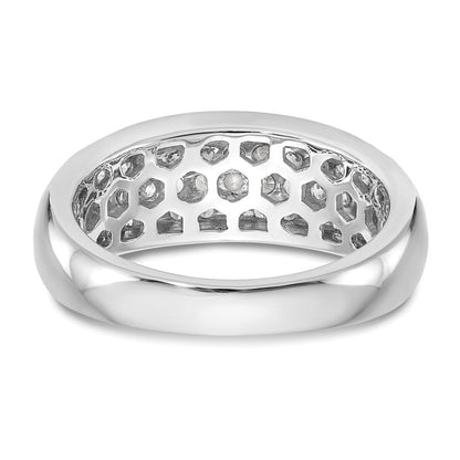 14K Weißgold Ehering mit natürlichen Diamanten 0,961 ct
