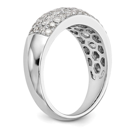 14K Weißgold Ring mit echten Diamanten