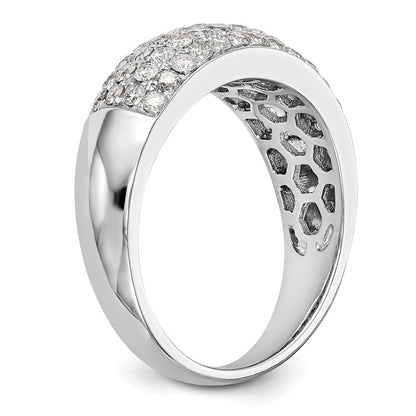 14K Weißgold Ehering mit natürlichen Diamanten 0,961 ct