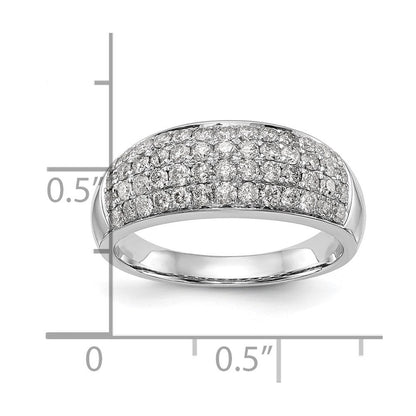 14K Weißgold Ring mit echten Diamanten